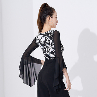 摩登舞上衣新款女成人拉丁舞服专业吉特巴交谊舞上装2025舞蹈演出