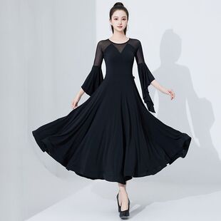 摩登舞裙新款国标舞高档连衣裙华尔兹交谊舞连衣大摆裙比赛演出服