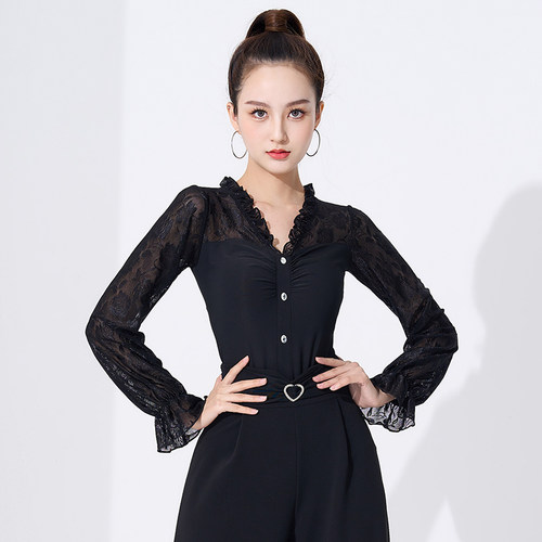 时尚舞行拉丁舞服烫钻高级训练服