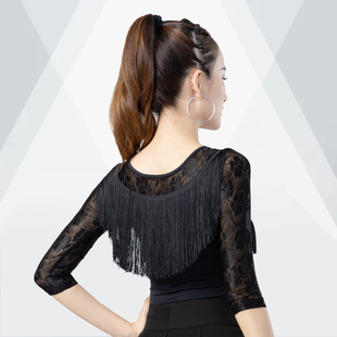 国标拉丁舞服成年女舞衣新款2025摩登舞流苏练功跳吉特巴舞蹈上装