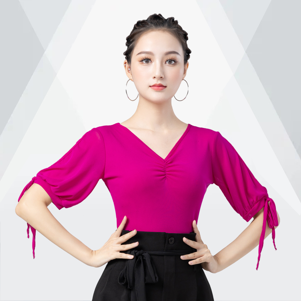 SilkDance拉丁舞上衣时髦系带