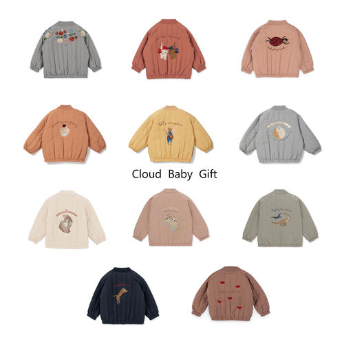 秋冬刺绣卡通图案儿童夹克棉服