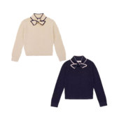 mp女童宝宝领结长袖 针织衫 打底衫 2025秋冬新款 套头衫 毛衣上衣