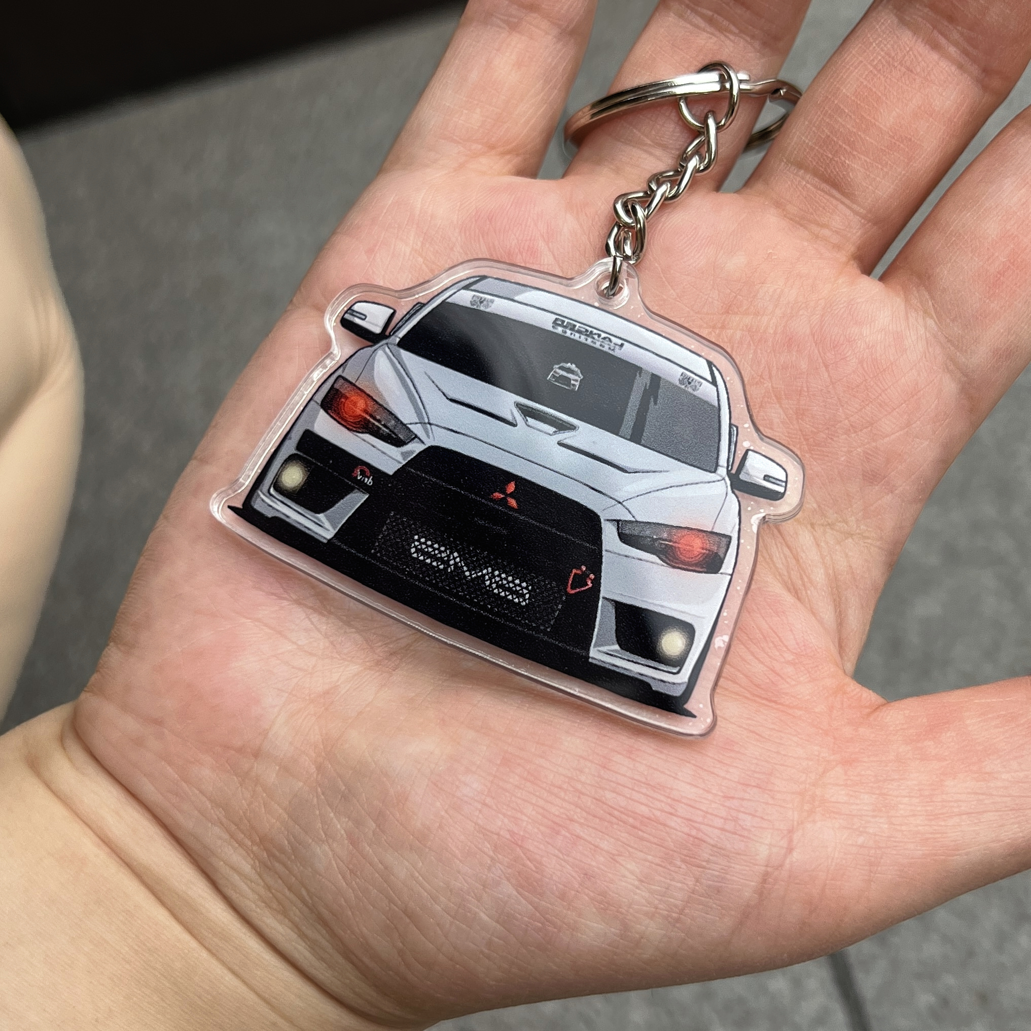 双层双面亚克力JDM钥匙扣挂件