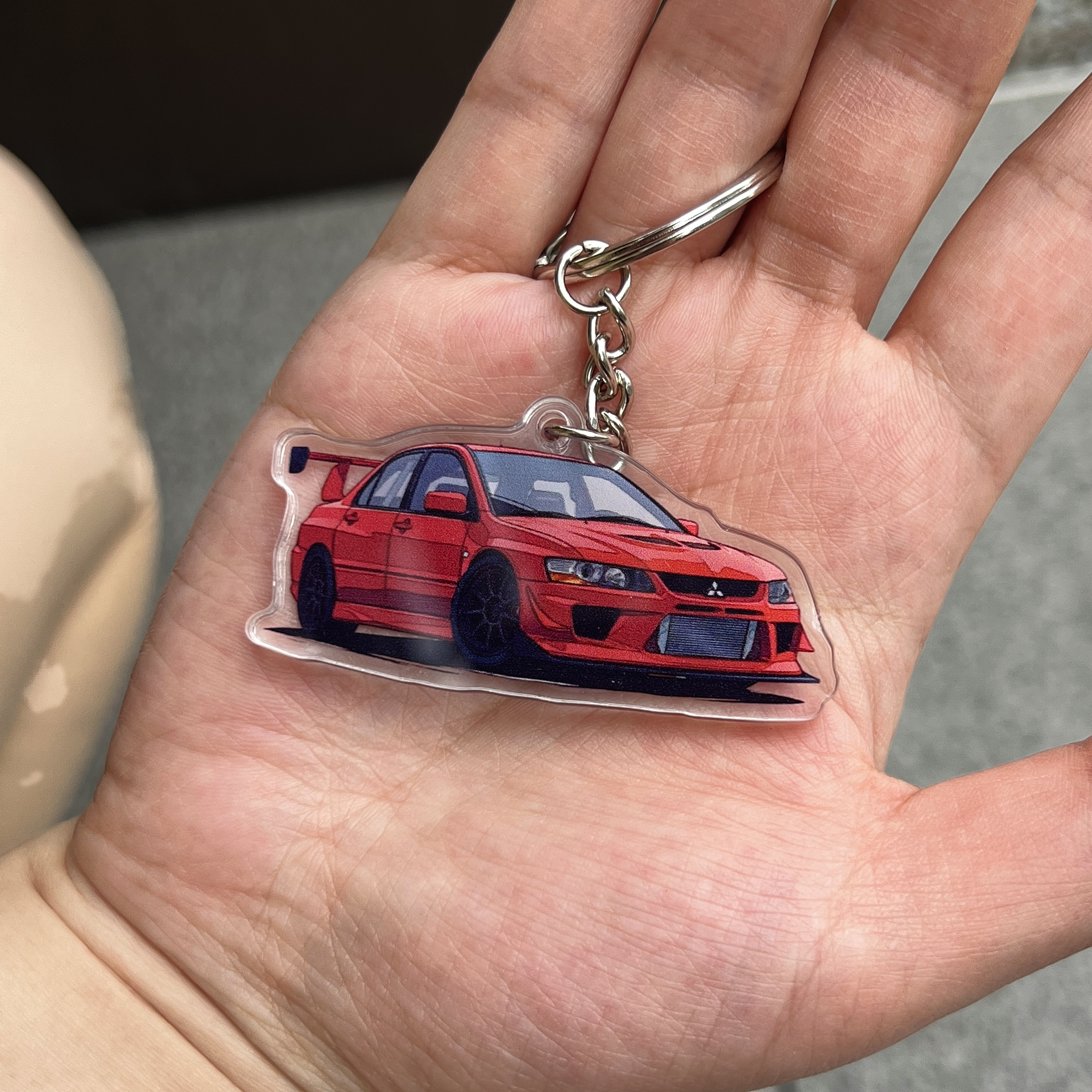 双层双面亚克力JDM钥匙扣挂件