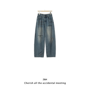 女长裤 舒适简约牛仔裤 百搭洋气 黎明晚星