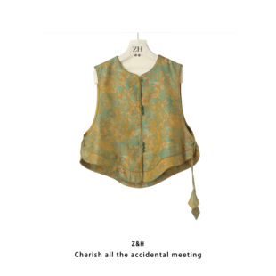 ZH【阑珊秋】圆领舒适马甲女无袖洋气