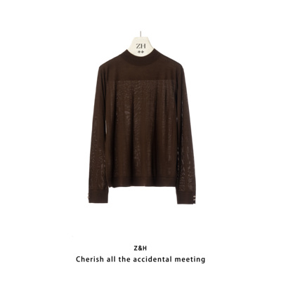 ZH【山间积雪】气质针织衫女打底衫显瘦内搭上衣