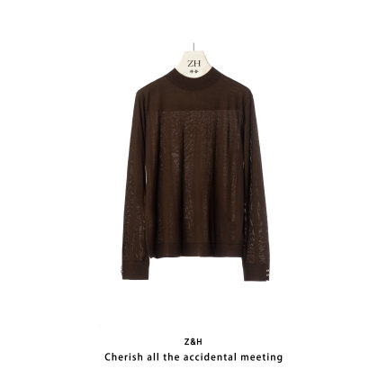 ZH【山间积雪】气质针织衫女打底衫显瘦内搭上衣