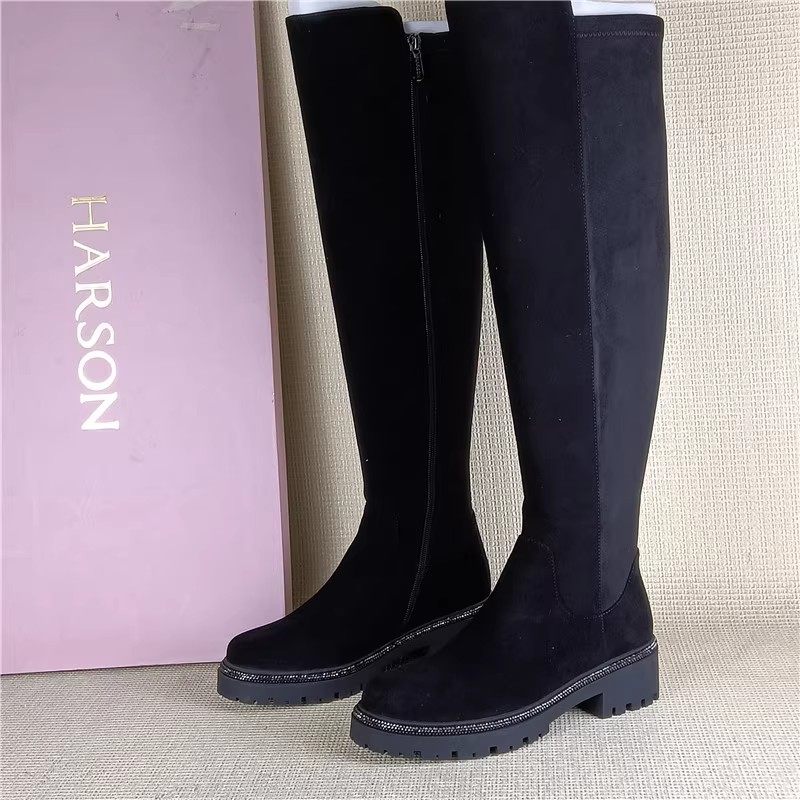 哈森正品撤柜杜娜吗处理真皮长筒靴厚底增高弹力瘦瘦靴单里过膝靴,女鞋,时装靴,淘宝优惠券,粉丝福利购,淘宝优惠卷