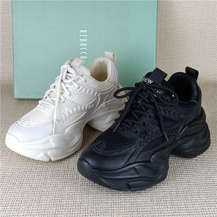 瑞贝卡专柜撤柜断码处理真皮老爹鞋女显脚小增高松糕底春季休闲鞋