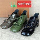 品牌撤柜断码 女短靴 处理真皮女靴百搭舒适中跟日常马丁靴深口单鞋