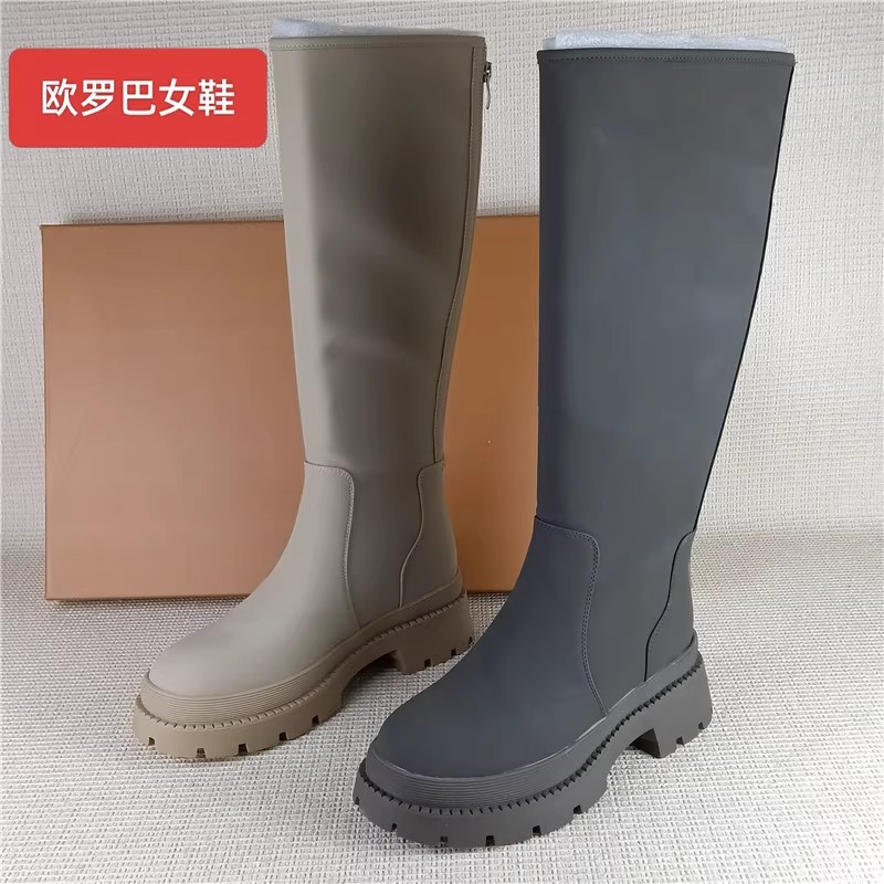 品牌撤柜断码处理厚底长筒靴增高小个子骑士靴后拉链单里不过膝靴