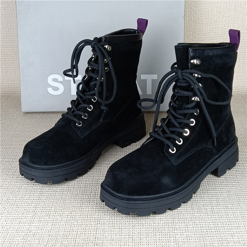 星期六专柜撤柜断码处理真皮马丁靴百搭圆头系带显瘦单里增高短靴,女鞋,时装靴,淘宝优惠券,粉丝福利购,淘宝优惠卷