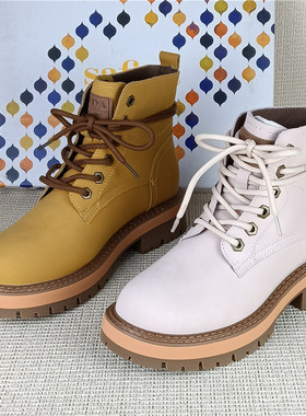 索菲娅品牌撤柜断码处理真皮马丁靴厚底百搭英伦风单里显瘦短靴女