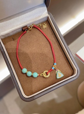 S925银纯银绿平安扣编绳手链不褪色七夕送礼盒礼袋顺丰11