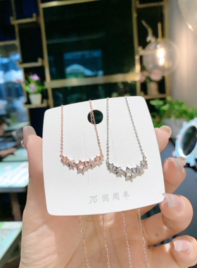 S925银新款星星幸运项链不褪色520礼物送礼盒礼袋顺丰包邮4
