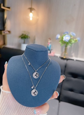 S925银樱花满钻项链七夕情侣生日礼物不褪色送礼盒礼袋顺丰7