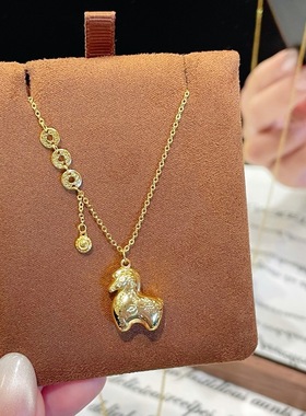 S999银纯银新款钱币吉言马上有钱足银项链不褪色礼盒礼袋顺丰1