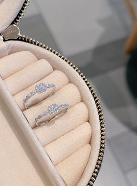 S925银纯银小方糖开口戒指不褪色女友情侣七夕礼物送礼盒礼袋8