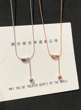 S925银蛇骨豆豆流苏银项链纪念日生日礼物不褪色送礼盒顺丰9