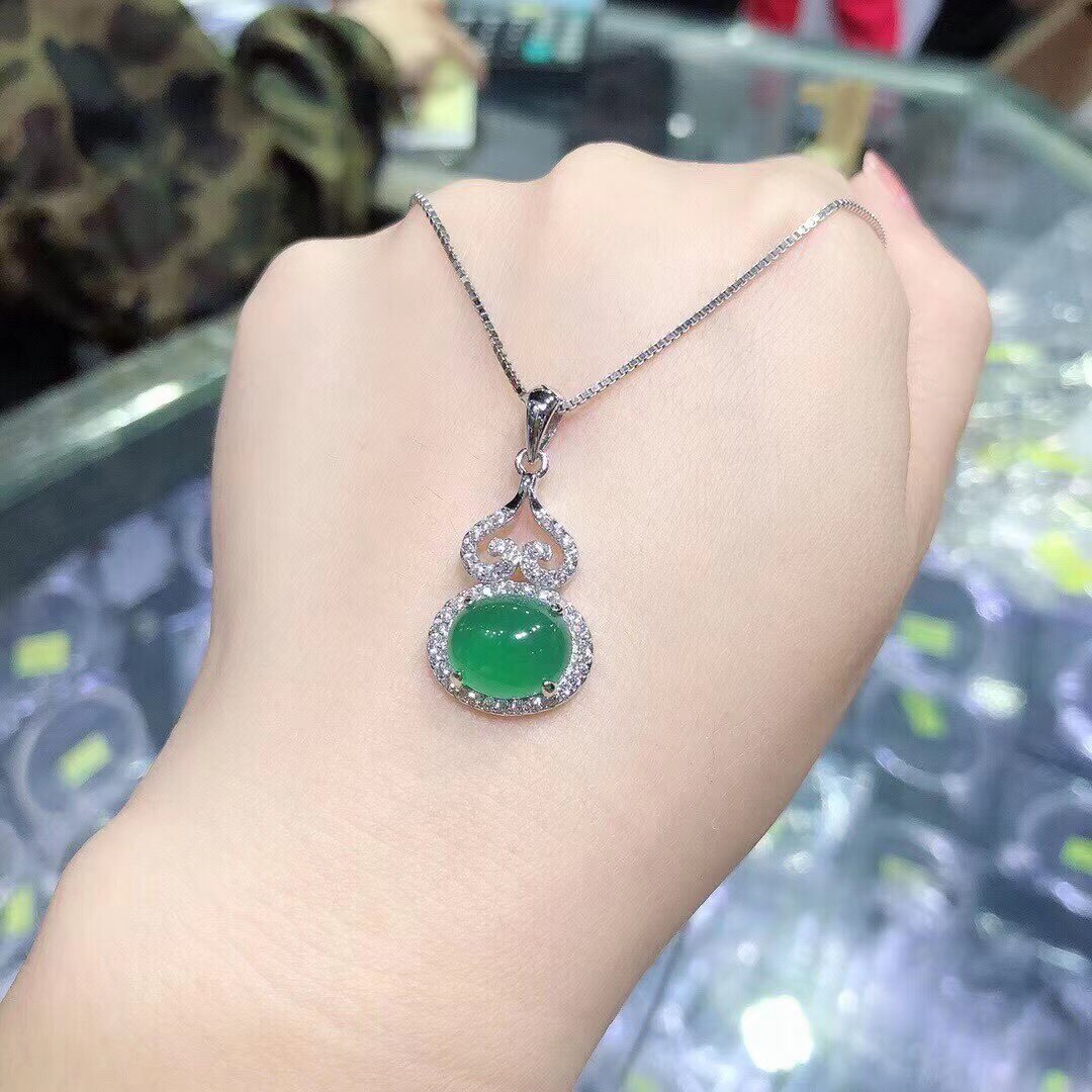 S925银玉髓葫芦母亲节项链不褪色礼物送礼盒礼袋顺丰包邮4