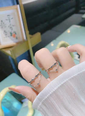 S925银纯银爱心多款活口银戒指不褪色圣诞节礼物送礼盒礼袋11