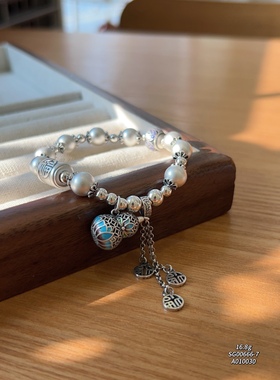 S925银纯银法郎葫芦手链新年情人节礼物送礼盒礼袋1