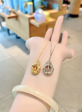 S925银纯银新款葫芦圆盘项链纯银项链不褪色礼盒礼袋新年顺丰3