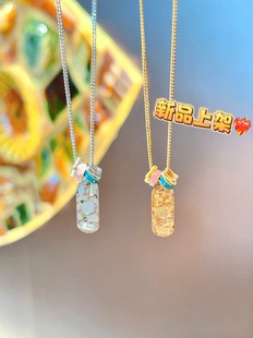 S925银纯银新款碎冰冰吉言方牌项链不褪色新年送礼盒礼袋顺丰1