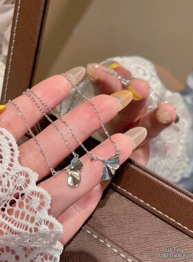 S925银纯银新款杏叶温柔感纯银项链不褪色礼盒礼袋新年顺丰4