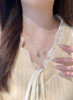 S925银纯银葫芦算盘项链不褪色圣诞送礼盒礼袋顺丰12