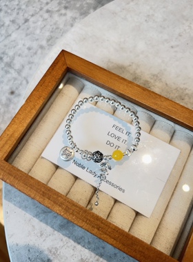 S925银纯银小龙女龙年平安喜乐招财手链圣诞礼物送礼盒礼袋顺丰11