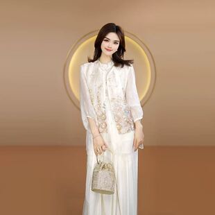 2026新款新中式国风女装重工钉珠刺绣轻奢马甲名族风复古坎肩上衣