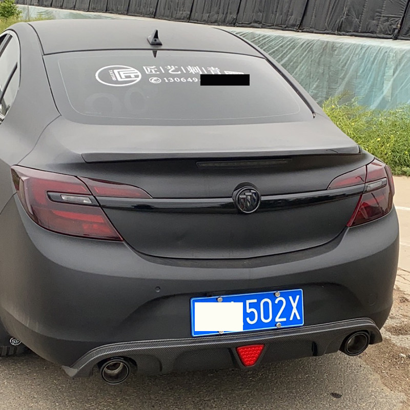 14/15/16款别克君威后唇改装碳纤维带灯后扰流后杠双出排气尾喉
