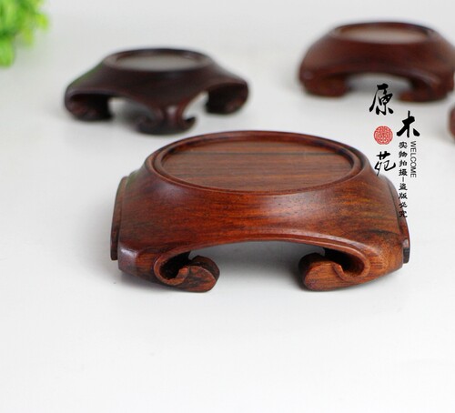 新款红酸枝天圆地方整料底座