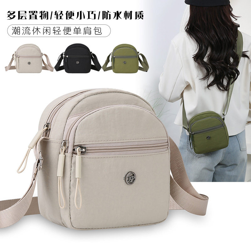 新款女士多层斜挎包女轻便时尚百搭单肩包便携小方包手机包小包包