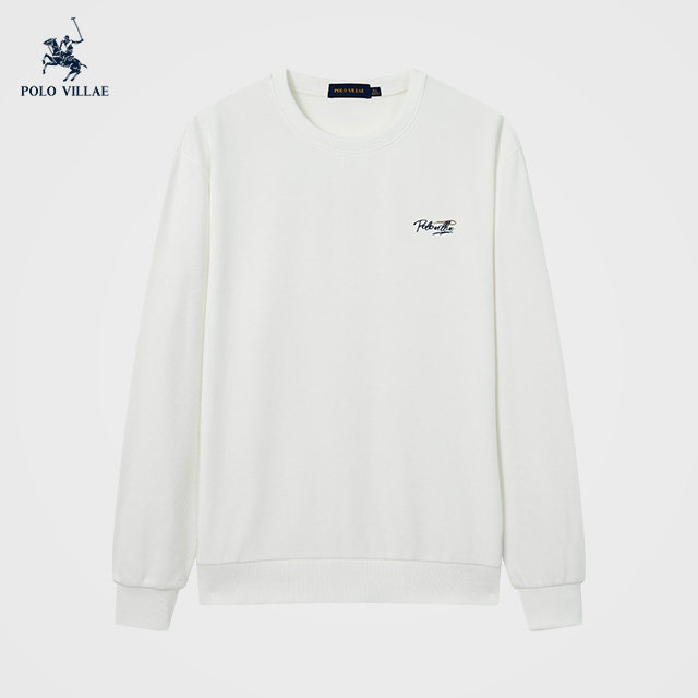 polo保罗春季新款男士圆领白色卫衣百搭舒适休闲长袖T恤ABPS067