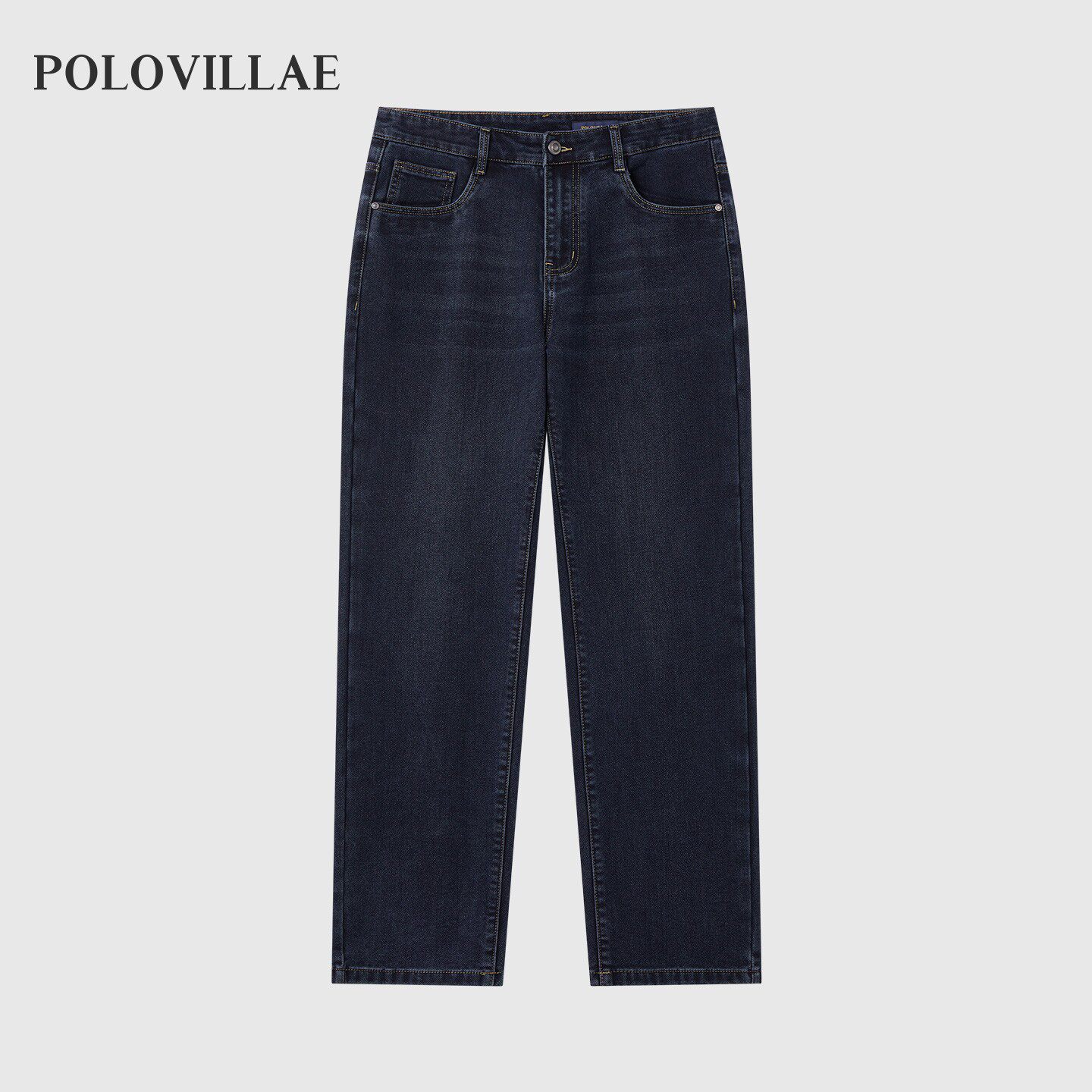 polovillae保罗男士春秋商务休闲直筒牛仔裤男装通勤长裤ANRF751