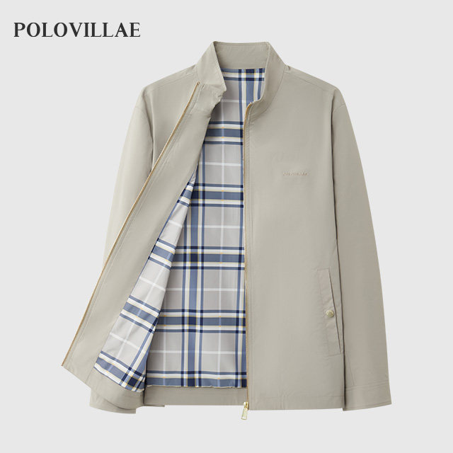 保罗威特立领夹克男春季新款纯色上班通勤公务员干部外套AEQS601