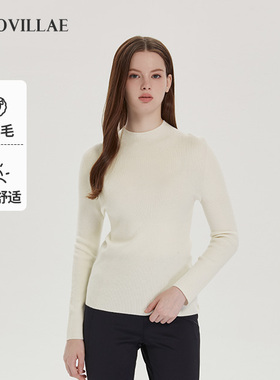 Polovillae女士专柜同款特半高领打底衫贴身舒适女针织衫APQF706