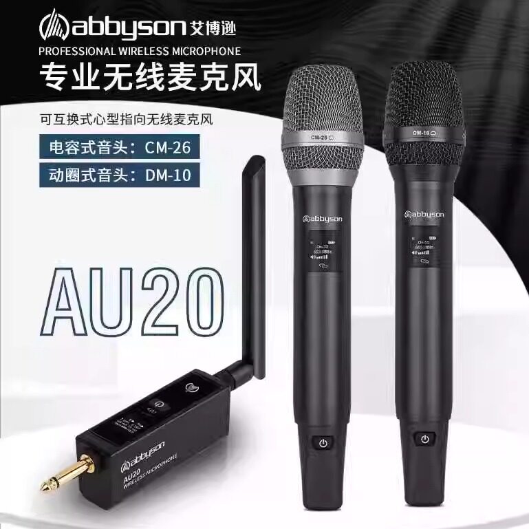Aubuson无线话筒一拖二麦克风KTV专用舞台演出家用唱歌直播