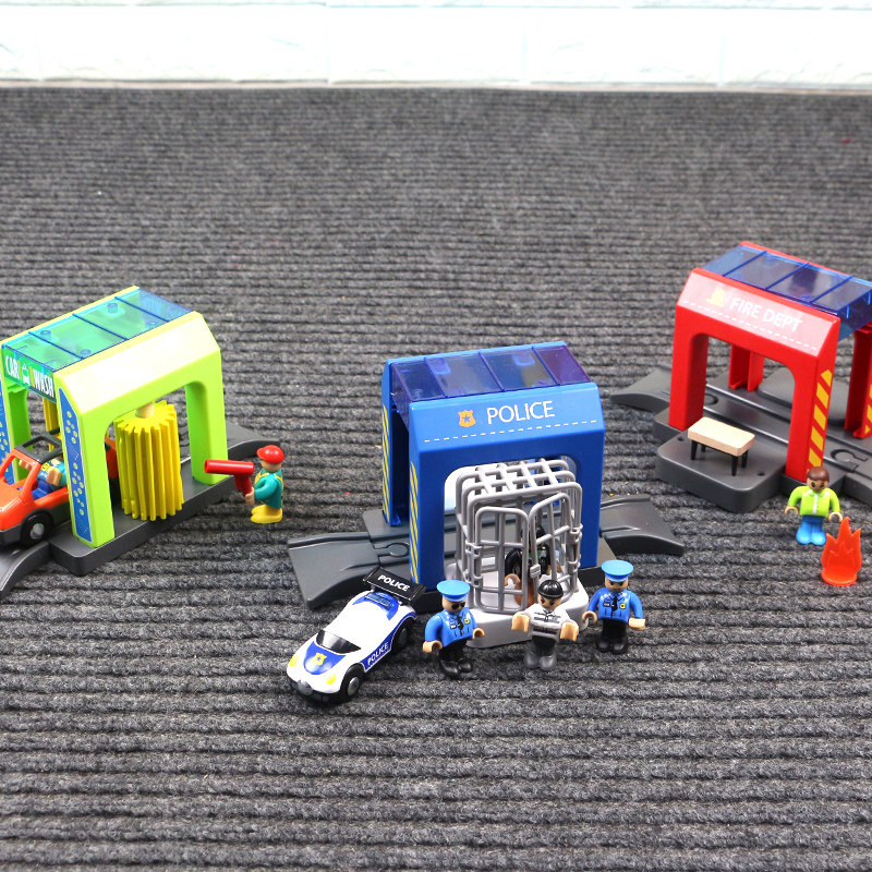 角色扮演消防局警察局儿童益智玩具兼容米兔木质小火车轨道车路轨,玩具/童车/益智/积木/模型,电动/遥控轨道,淘宝优惠券,粉丝福利购,淘宝优惠卷