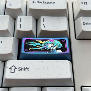 Lucy 彩色钛合金个性 赛博朋克 2.25U 动漫键帽 一字回车键 露西