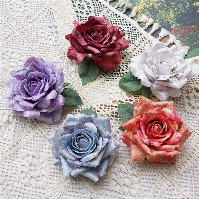 仿真花朵diy材料古装新娘发饰假花汉服古风绢花头饰发夹写真配饰