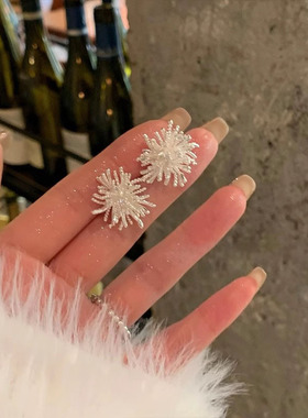 925银针春夏超仙烟花耳钉女时尚百搭耳环轻奢高级感气质绝美耳饰