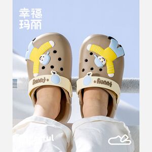 儿童洞洞鞋男童夏季宝宝拖鞋男孩室内洗澡防滑包头小童沙滩鞋外穿