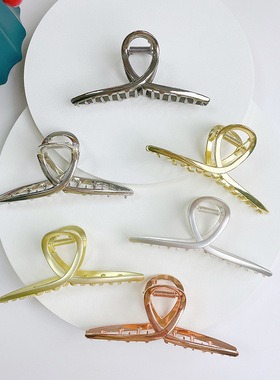 韩国ins金属抓夹后脑勺鲨鱼夹优雅气质高级感马尾夹子女