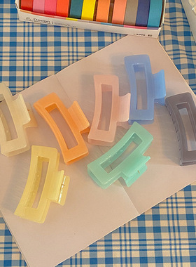 韩国ins风半透明质感抓夹中号盘头发夹子气质马尾夹发饰鲨鱼夹