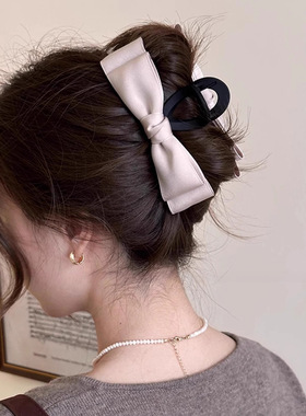 赫本风双层蝴蝶结抓夹女大号感顶夹鲨鱼夹发抓后脑勺盘发饰